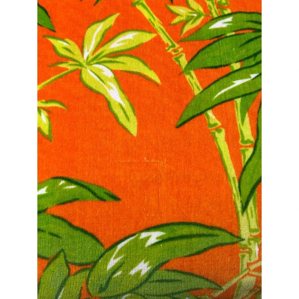 Martha Stewart Beach Towel 34x60 Tropical Bamboo Orange Green 2006 Pool Towel